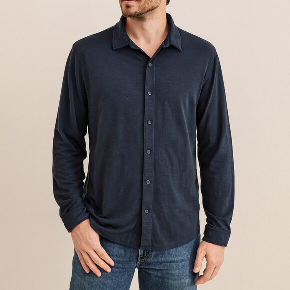 Vince Men’s Button Down Shirt XL Charcoal 100% Cotton Long Sleeve Made in Peru - Picture 1 of 8